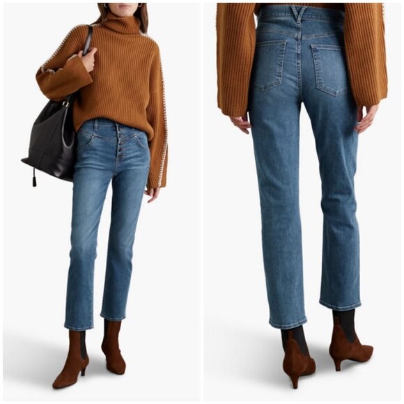 💕VERONICA BEARD💕 Ryleigh Slim-Straight Jeans Front Yoke Durango Blue 28 NWT - Picture 7 of 16